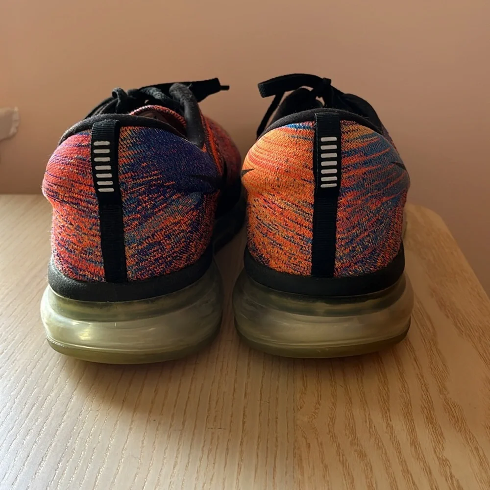 NIKE Flyknit Air Max Photo Blue Total Crimson Mens 13